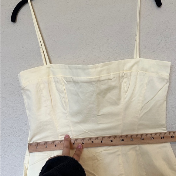 House of CB‎ DOLLY Lemon Stretch Cotton A-Line Midi Sundress light yellow NWOT M - Picture 4 of 10